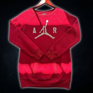 Air Jordan Red Graphic Print Boys Crewneck Basketball Sweater Size Youth XL